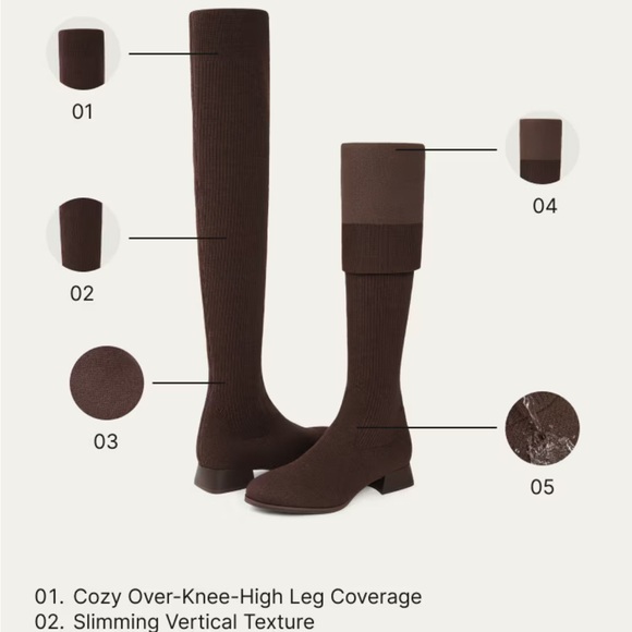 Chic Black Over-the-Knee Heeled Boots - Picture 6 of 16